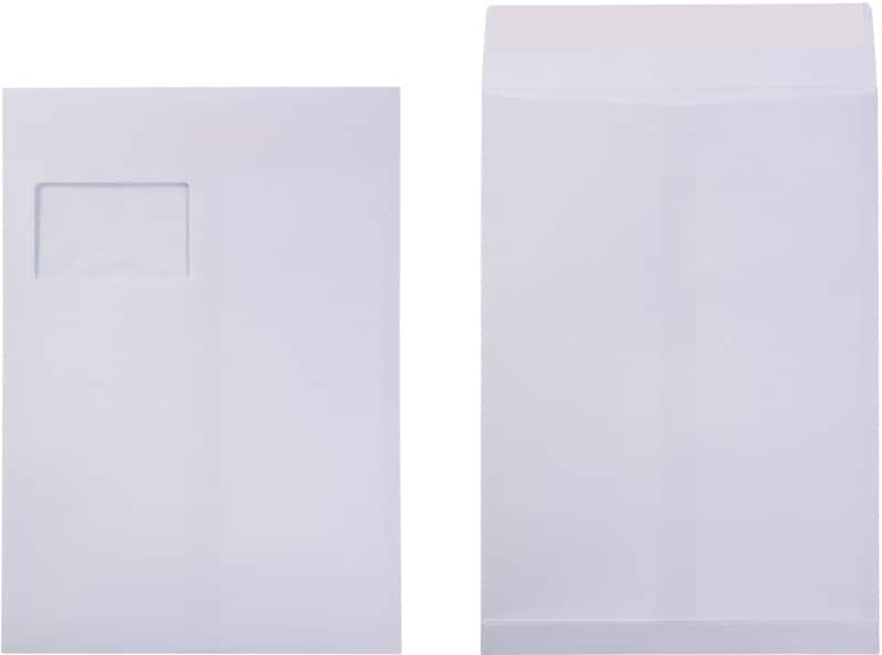 Viking C4 Abziehstreifen Faltenversandtaschen Weiß 229 (B) x 324 (H) mm Mit Fenster 130 g/m² 100 Stück