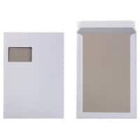 Office Depot Versandtaschen mit Papprückwand C4 120 g/m² Weiß Mit Fenster Abziehstreifen 229 x 324 mm 100 Stück