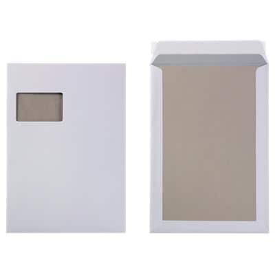 Office Depot Versandtaschen mit Papprückwand C4 120 g/m² Weiß Mit Fenster Abziehstreifen 229 x 324 mm 100 Stück