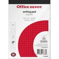 Office Depot Notizblock DIN A6 Kariert Geleimt Papier Weiß Perforiert 160 Seiten