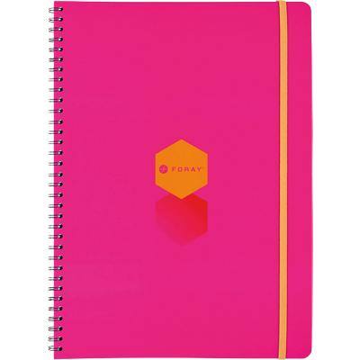 Foray Spiral-Notizbuch Rosa, Orange DIN A4 Kariert Nicht perforiert 100 Blatt