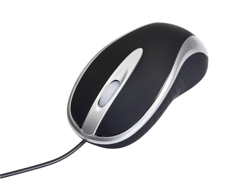 Viking Kabelgebundene Ergonomische Optische Optische Maus AT-2134 Für Rechts- und Linkshänder 1,8 m USB-A Kabel Schwarz, Silber