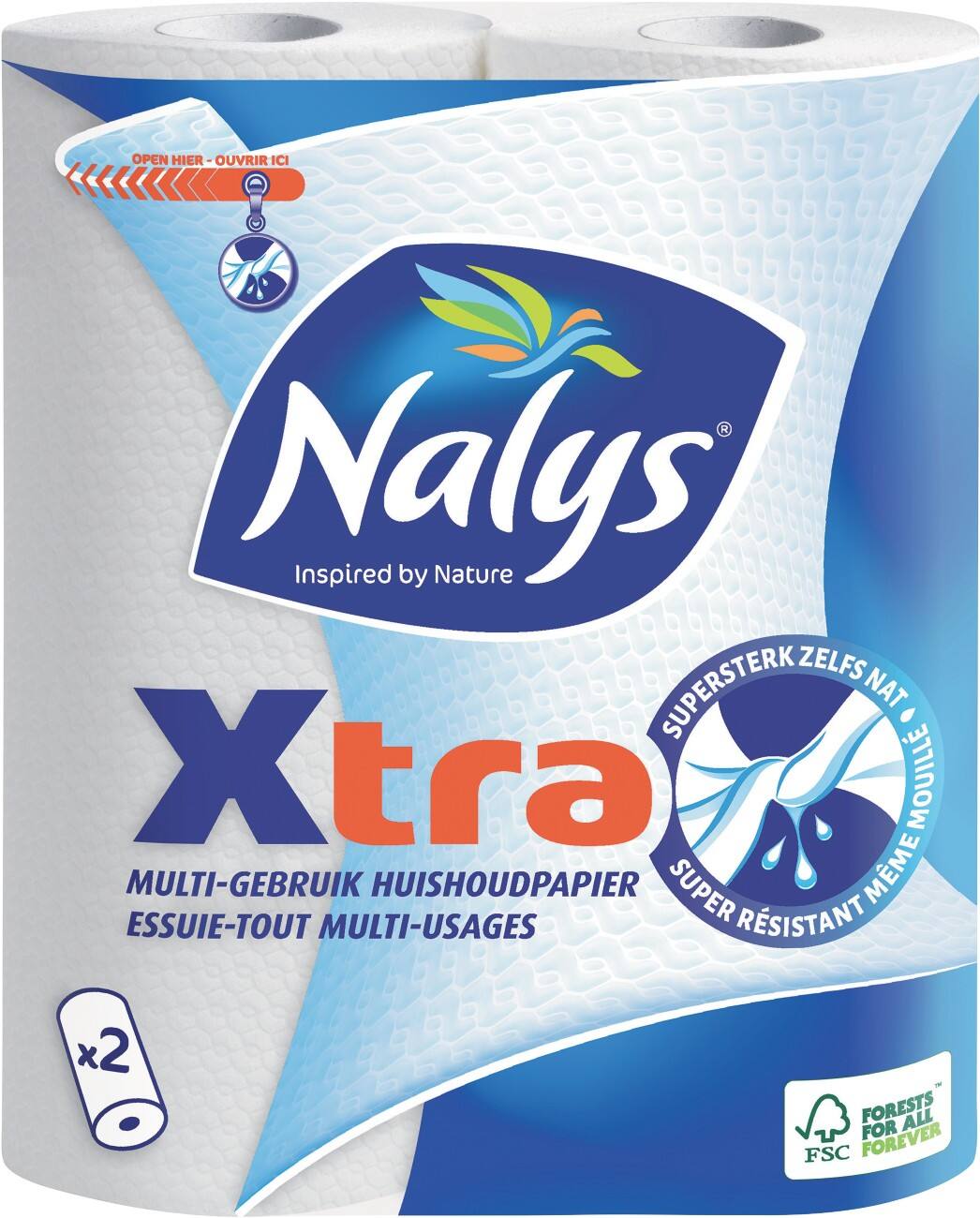 Nalys Küchenrolle Xtra 2-lagig 2 Rollen à 44 Blatt