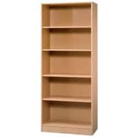 Hammerbacher Melaminharzbeschichtete Spanplatte Bücherregal 4 Fachböden 800 x 400 x 2.004 mm Braun Buche