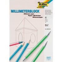 Folia DIN A3 Millimeterblock Weiß 80 g/m² 25 Blatt