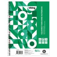 Office Depot A5+ Drahtgebunden Weiß Papierumschlag Notizbuch Kariert Recycelt mikroperforiert 80 Blatt