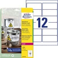 AVERY Zweckform L4776-20 Wetterfeste Etiketten DIN A4 Weiß 99,1 x 42,3 mm 20 Blatt à 12 Etiketten