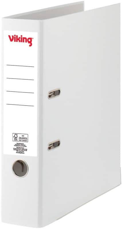 Viking Premium Breit Ordner DIN A4 75 mm Weiß 2 Ringe Kunststoff Matt Hochformat