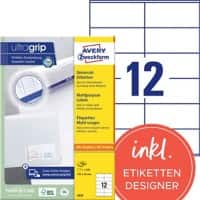 AVERY Zweckform ultragrip Universaletiketten 3424 Selbsthaftend DIN A4 Weiß 105 x 48 mm 100 Blatt à 12 Etiketten