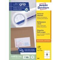 AVERY Zweckform ultragrip Universaletiketten 3427 Selbsthaftend DIN A4 Weiß 105 x 74 mm 100 Blatt à 8 Etiketten