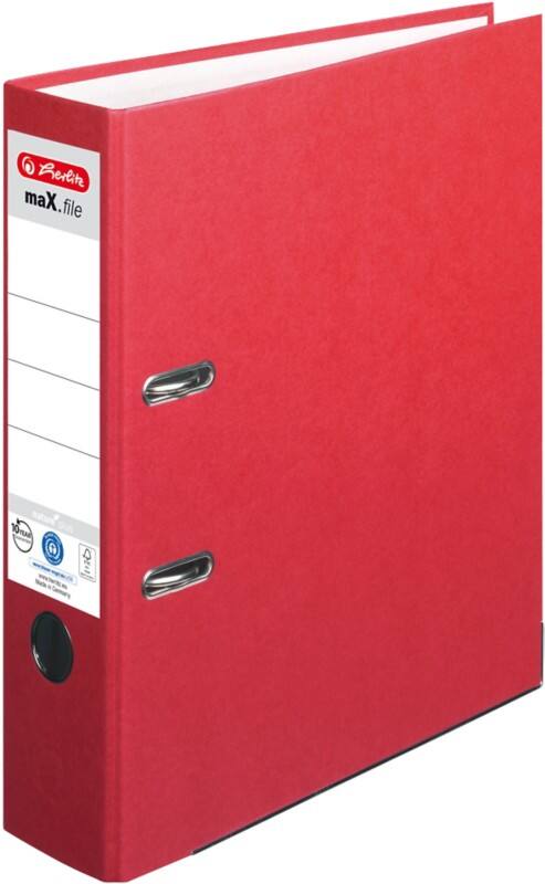 herlitz maX.file nature plus Breit Ordner DIN A4 80 mm Rot 2 Ringe 10841385 Kunststoff Texturiert Hochformat