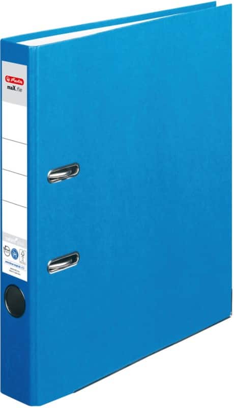 herlitz maX.file nature plus Ordner Schmal DIN A4 50 mm Blau 2 Ringe 10841658 Kunststoff Texturiert Hochformat