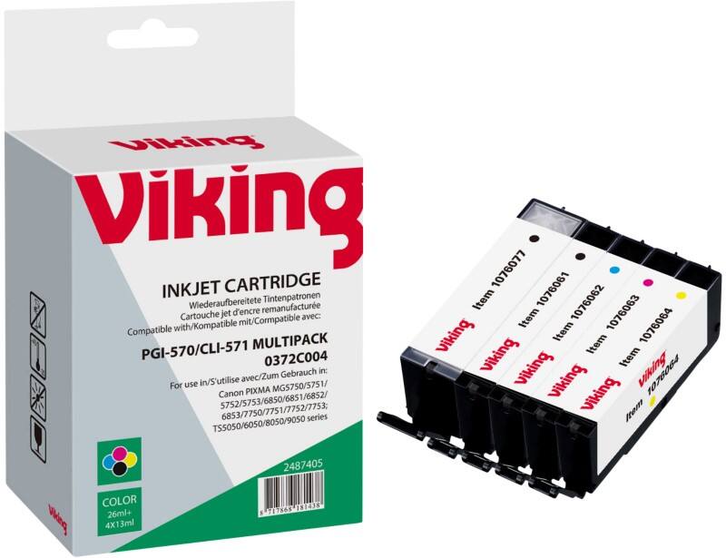 Viking PGI-570/CLI-571 Kompatibel Canon Tintenpatrone Schwarz, Cyan, Magenta, Gelb Multipack 5 Stück
