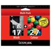Lexmark 17+27 Original Tintenpatrone 80D2952 Schwarz, cyan, magenta, gelb 2 Stück Multipack