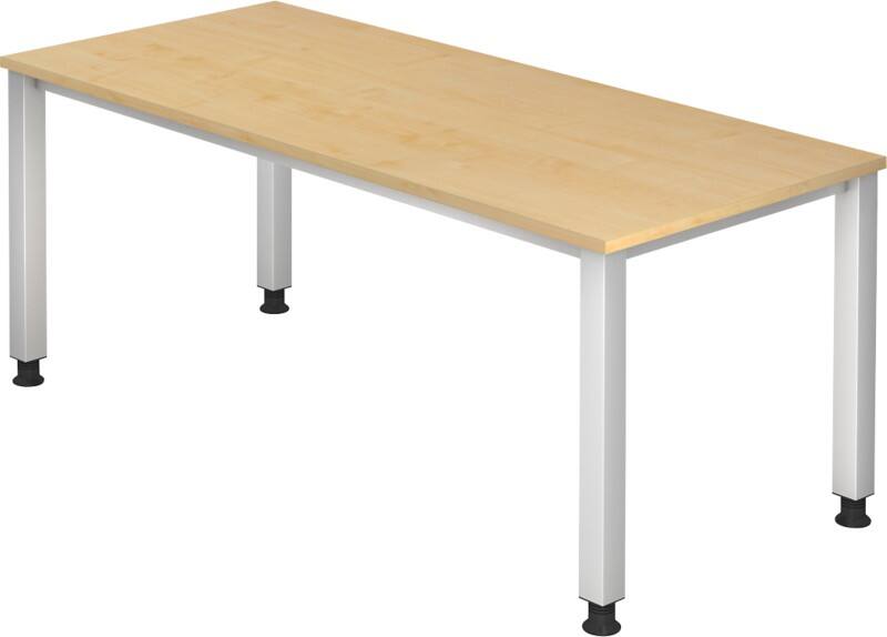 Hammerbacher Q Series VQS Höhenverstellbar Schreibtisch Rechteckig Ahorn 4 Metallfüße 1.800 (B) x 800 (T) x 810 (H) mm Spanplatte, Stahl