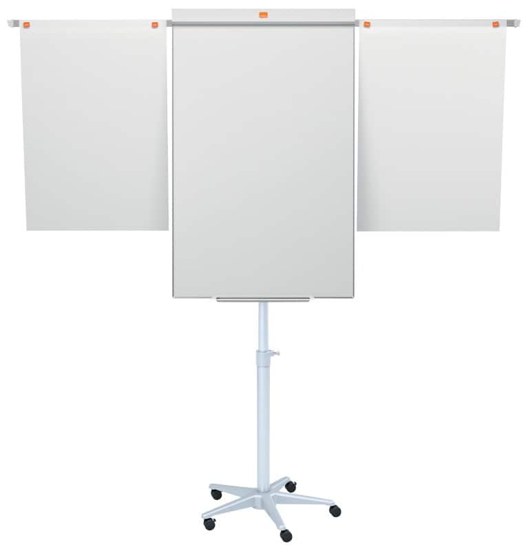 Nobo Impression Pro Mobiles Flipchart Magnetisch Ausklappbare Verlängerungsarme Nano Clean™ Stahl Weiß 70 x 190 cm