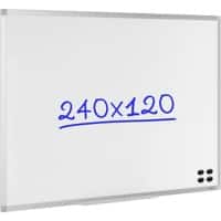 Viking Superior Whiteboard Wandmontiert Magnetisch Emaille Einseitig 240 (B) x 120 (H) cm