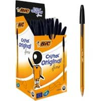 BIC Cristal Original Fine Kugelschreiber Schwarz Fein 0.3 mm 50 Stück