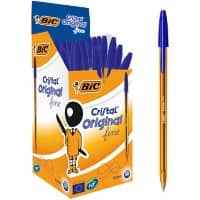 BIC Cristal Original Fine Kugelschreiber Blau Fein 0.3 mm 50 Stück