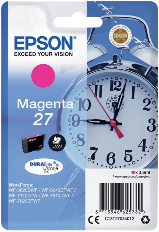 Epson 27 Original Tintenpatrone C13T27034012 Magenta