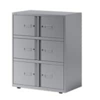 Bisley Essentials Lodge Stahl Aktenschrank 6 Schübe Abschließbar 800 x 470 x 1.000 mm Silber