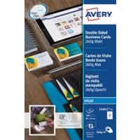 Avery Zweckform C32015-25 Visitenkarten 85 x 54 mm 260 g/m2 Weiß 200 Stück