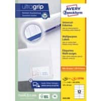 AVERY Zweckform ultragrip Laser Universaletiketten 3424-200 Selbsthaftend DIN A4 Weiß 105 x 48 mm 220 Blatt à 12 Etiketten