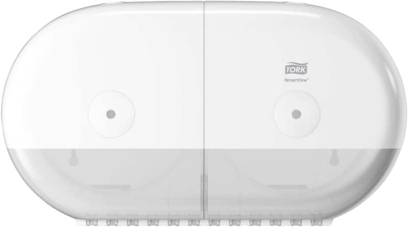 Tork SmartOne Mini Doppelrollenspender für Toilettenpapier Weiß T9 Hohe Kapazität Elevation Linie 682000