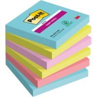 Post-it Cosmic Super Sticky Haftnotizen 76 x 76 mm Farbig Sortiert Quadratisch 6 Stück à 90 Blatt