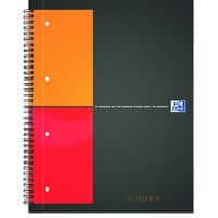 OXFORD International Notebook DIN A4+ Kariert Spiralbindung PP (Polyproplylen) Grau 160 Seiten 80 Blatt