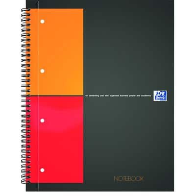 OXFORD International Notebook DIN A4+ Kariert Spiralbindung PP (Polyproplylen) Grau 160 Seiten 80 Blatt
