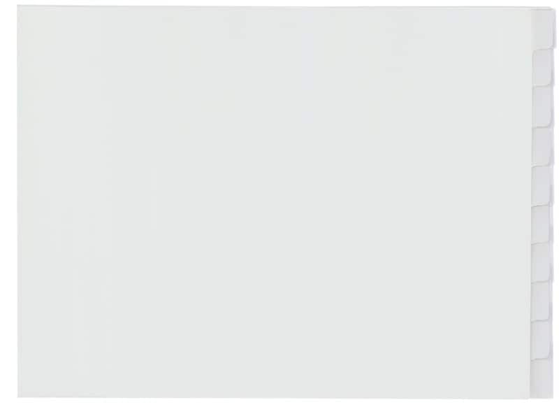 KANGARO Blanko Register  DIN A3 quer Grau 10-teilig PP (Polypropylene) 4 Löcher G3D10FB