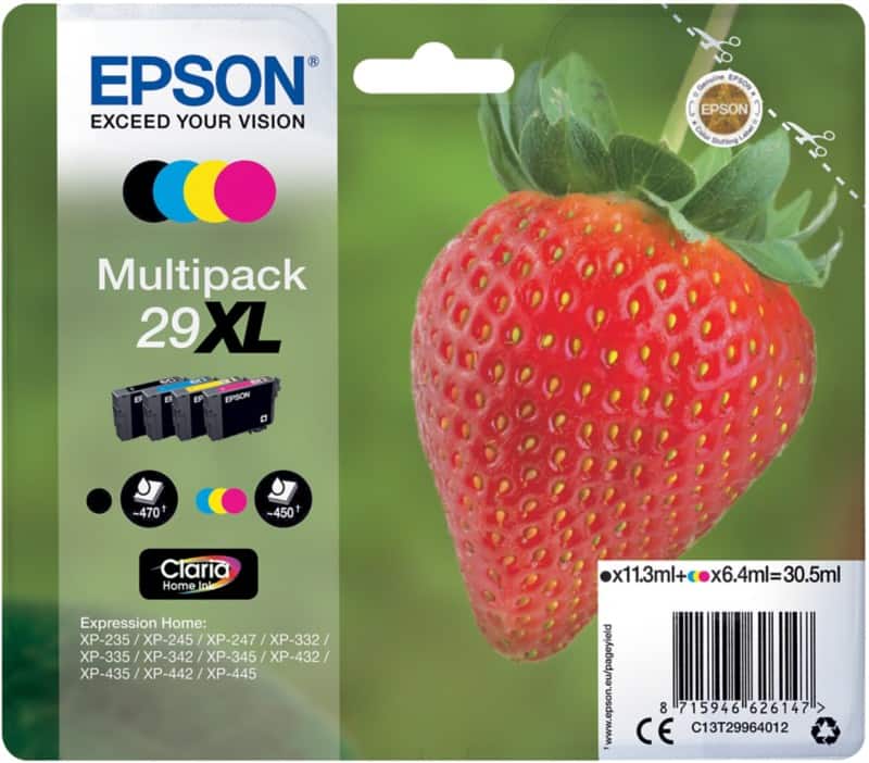 Epson 29XL Original Tintenpatrone C13T29964012 Schwarz, Cyan, Magenta, Gelb Multipack 4 Stück