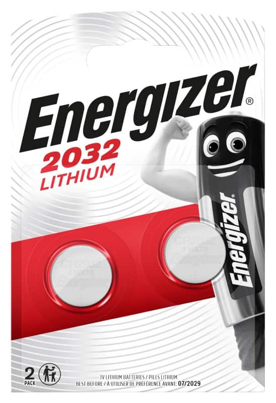 Energizer Knopfzellen CR2032 3 V Lithium 2 Stück