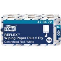 Tork Reflex Advanced  Papierhandtücher M4 Gerollt Weiß 2-lagig 473472 6 Rollen à 450 Blatt