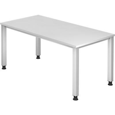 Hammerbacher Schreibtisch Q Serie Weiß 1.600 x 685 mm mit Aufbau