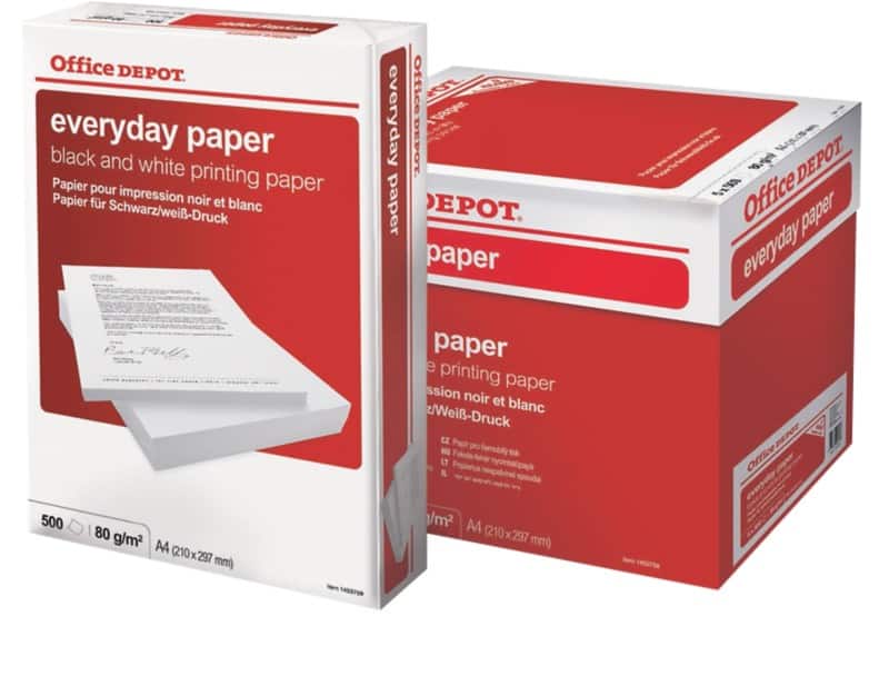 Office Depot Everyday Kopier Druckerpapier Din A4 80 G M Weiss 5 Pack A 500 Blatt Viking De