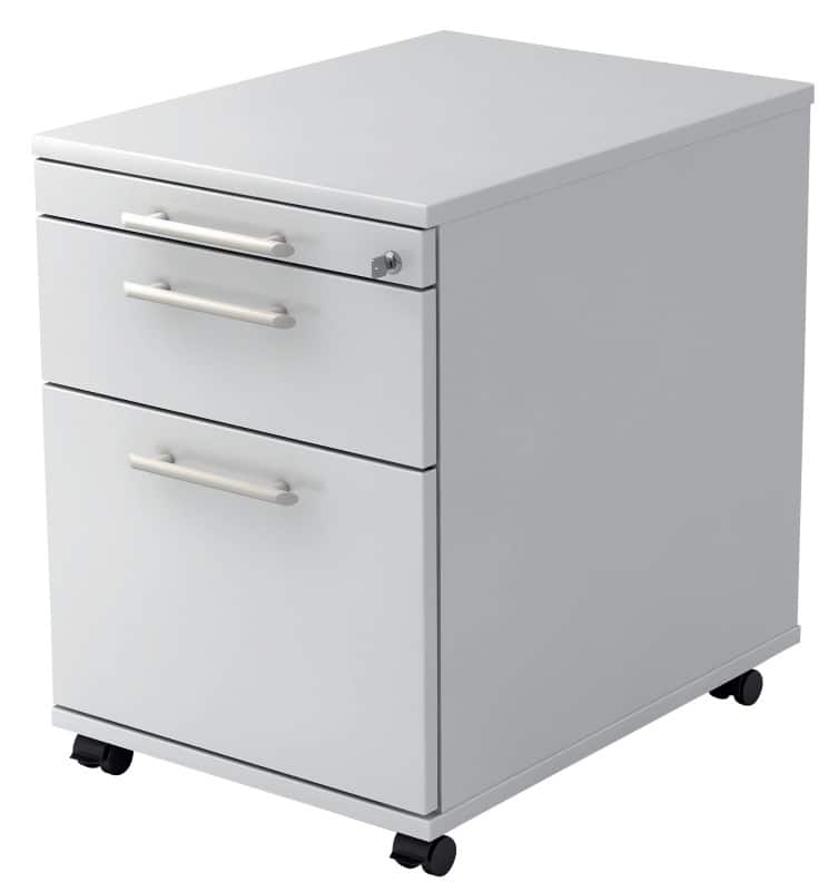 Hammerbacher Rollcontainer AC20/W/W/RE Weiß 428 x 580 x 590 mm