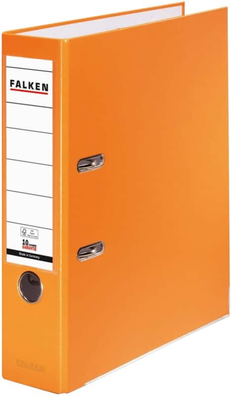 Falken PP-Color Ordner Breit DIN A4 80 mm Orange 2 Ringe Kunststoff