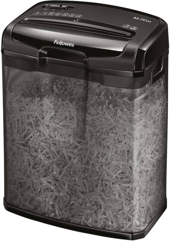 Fellowes Powershred Aktenvernichter 7 Blatt Partikelschnitt Sicherheitsstufe P-4, T-4 13 L M-7CM