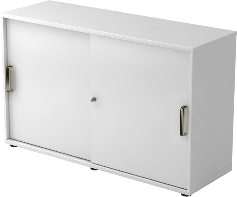 Hammerbacher Schiebetürenschrank Spanplatte 1 Fachboden abschließbar 1.200 x 400 x 748 mm Weiß