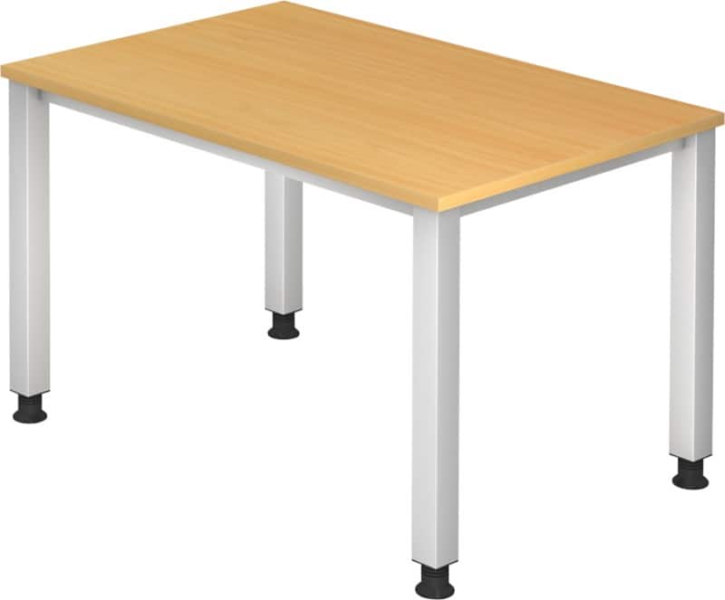 Hammerbacher VQS Höhenverstellbar Schreibtisch Rechteckig Buche 4 Metallfüße 1.200 (B) x 800 (T) x 810 (H) mm Spanplatte, Stahl