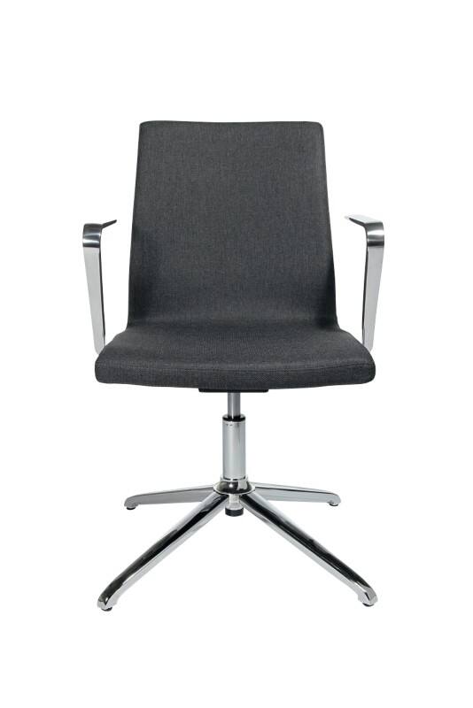 TOPSTAR Sitness Cube Konferenzstuhl Stoff Feste Armlehne Höhenverstellbarer Sitz Anthrazit 110 kg