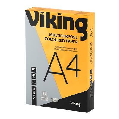 Viking DIN A4 Farbiges Papier Orange 80 g/m² Glatt 500 Blatt