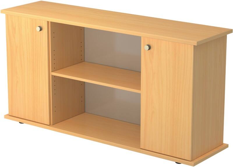 Hammerbacher Future Sideboard Melaminharzbeschichtete Spanplatte 1 Fachboden 1.660 x 440 x 840 mm Buche Braun