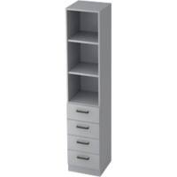 Hammerbacher Melaminharzbeschichtete Spanplatte Schrank 3 Fachböden 406 x 420 x 2.004 mm Grau