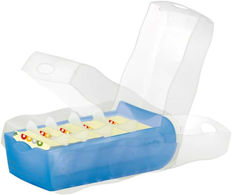 HAN Karteikartenbox Croco DIN A7 900 Karten Blau 12,5 x 24 x 8 cm