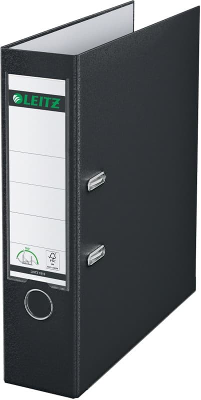 Leitz 180° Breit Ordner DIN A4 82 mm Schwarz 2 Ringe 1010 Kunststoff Glatt Hochformat