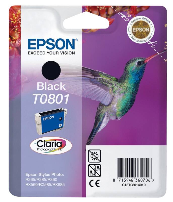 Epson T0801 Original Tintenpatrone C13T08014011 Schwarz