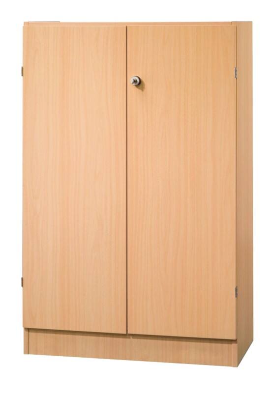 Hammerbacher Schrank Melaminharzbeschichtete Spanplatte 2 Fachböden abschließbar 800 x 420 x 1.270 mm Buche Braun